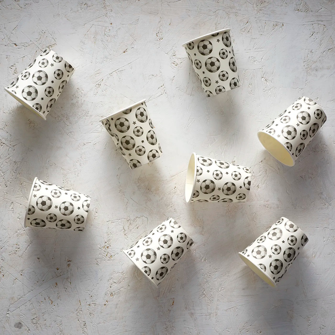 Kids Birthday Paper Straws and cups, decorative and disposable tableware set for kids birthday party with a fun Football Theme. 