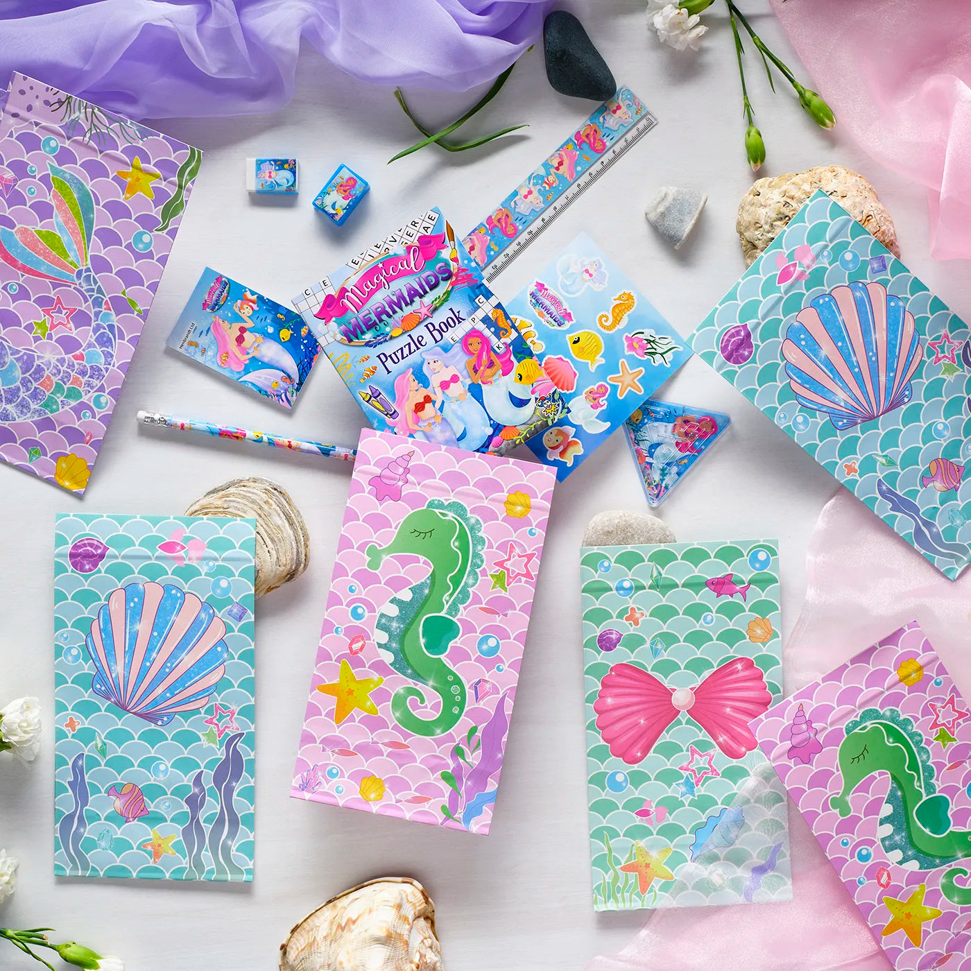 MERMAID theme - kids party bags and party gifts inside