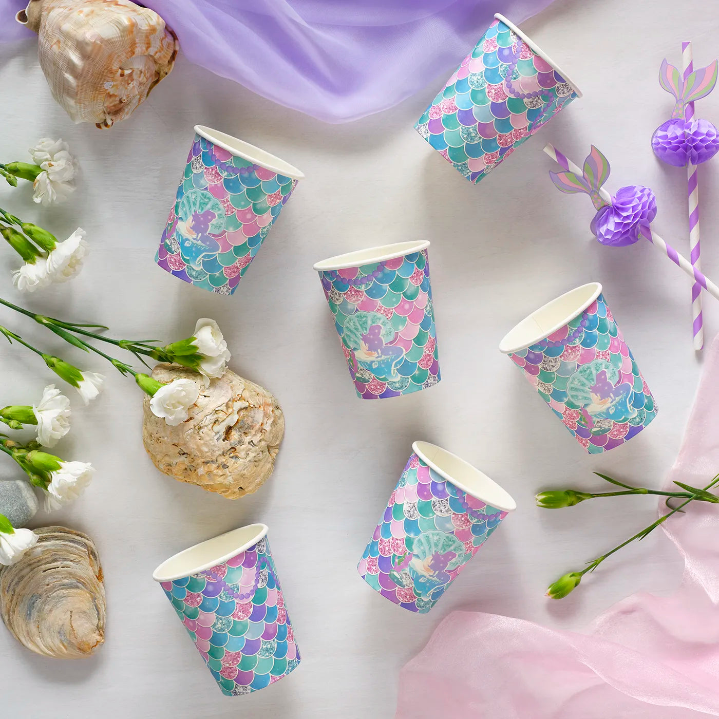 MERMAID theme - kids party straws and cups include in the collection