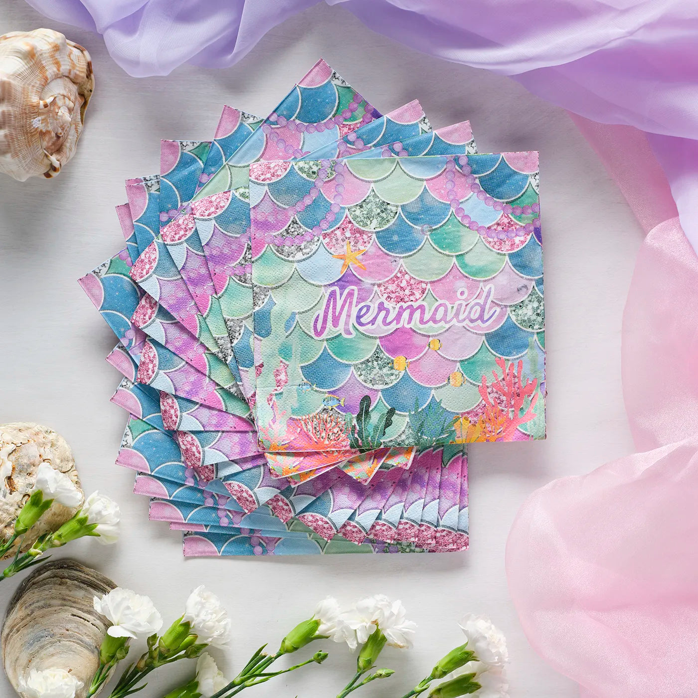 MERMAID theme - kids party napkins include in the collection