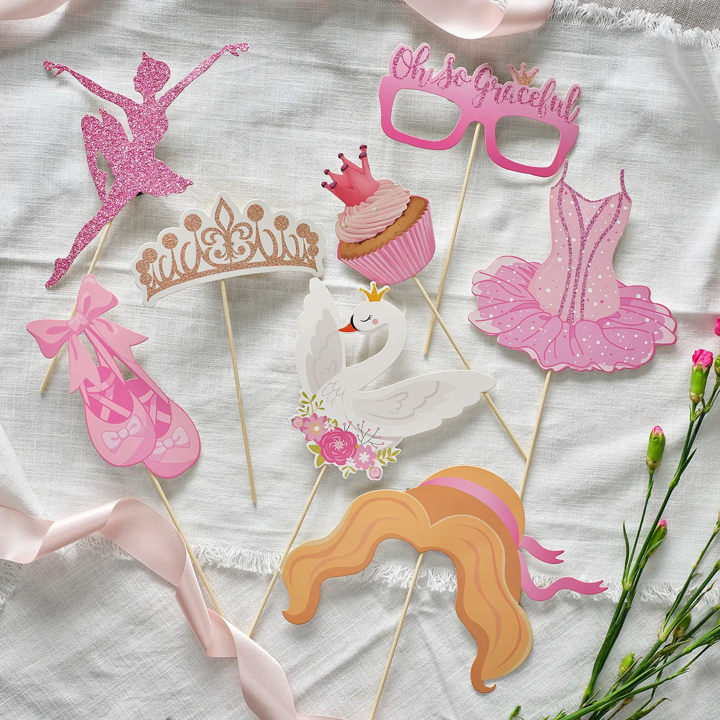 Kids Birthday Photo Booth Props x25pcs with a Princess Theme. 